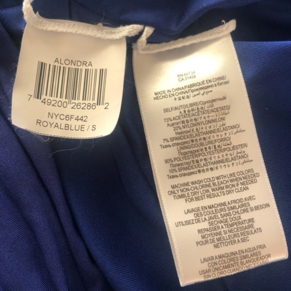 BCBGMaxAzria Blue Ruched Cocktail Dress Size Small - Picture 6 of 6